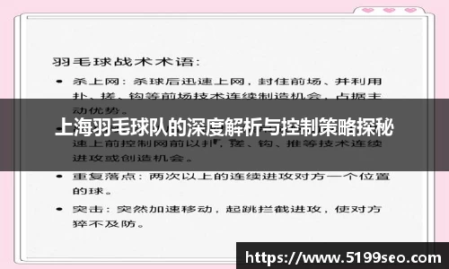 上海羽毛球队的深度解析与控制策略探秘